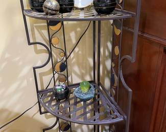 1of 2 metal corner shelves