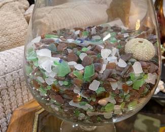 Fish bowl of sea glass