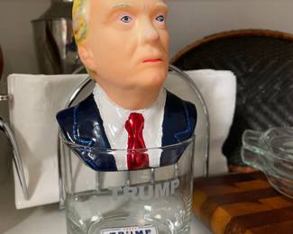 Trump ornament, glass, pin