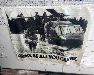 Army. Be all you can be.  Army hanging cloth. (Only one available)