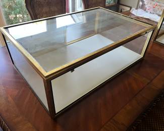Mastercraft Brass and Glass Curio Cabinets Display Case