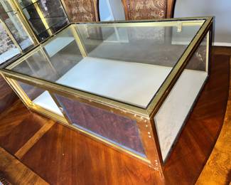 Mastercraft Brass and Glass Curio Cabinets Display Case