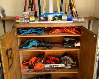 Assortment of Power Tools and Chargers 