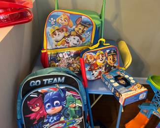 Kids backpacks and toys