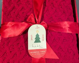 New In Box, Red, Holiday "Throw" Blanket 