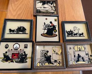 1930/40's? Silhouette Early American Pictures & Frames