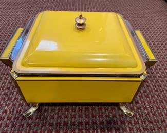 Fire King MCM Chaffing Dish w/Glass Insert Dish