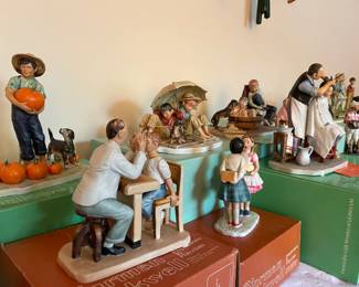 Norman Rockwell Porcelain Figures-w/Original Box, Booklets, Styrofoam Safe Shipping--0Stocking Stuffers!