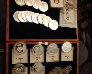 Silver American eagle & Morgan coins
