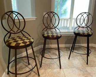 three bar stools