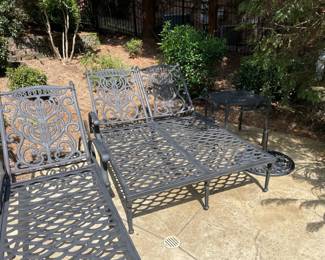 iron poolside loungers