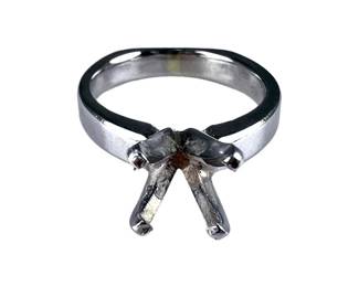 14kt White Gold Solitaire Ring Mounting