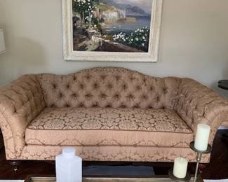 "Tufted Brocade Couch
