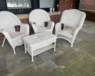 Wicker porch furniture