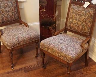 Antique chairs, Asian lacquer column