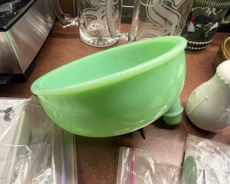 Vintage Jadeite juicer attachment