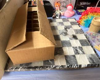 Marble chess board and pieces