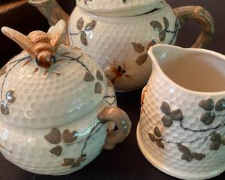 Honey Bee Creamer, Suger and Teapot, Occupied Japan