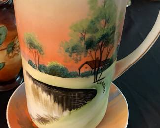 Hand Painted Pitcher and Plate