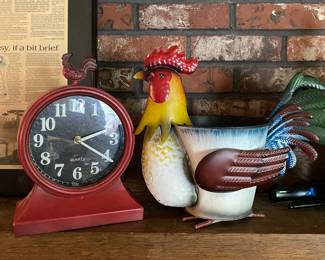 Rooster Clock and Planter