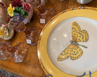 Butterfly plates by Lynn Chase Designs and Crown Royal Decoratives 