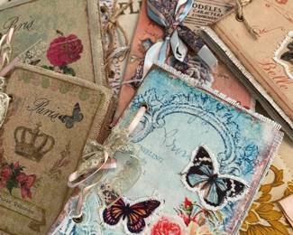 Collection of handmade fabric covered journals