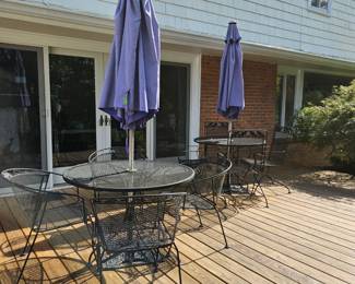 Outdoor dining table and chair sets