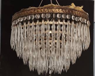 Vintage 1950s Multi-tiered Crystal Chandelier, 
removed from estate in Working condition
