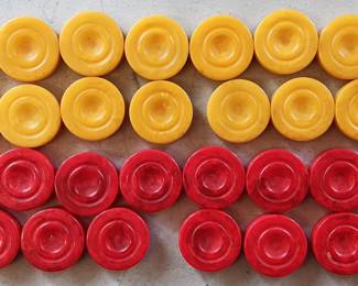 Bakelite Backgammon Tiles, Complete Set Of 30, Measures 1 1/4 Inch Diameter