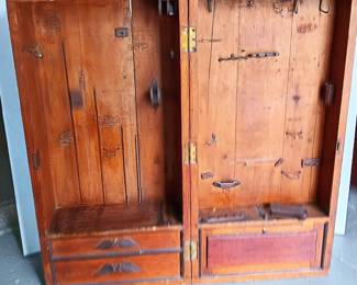 Antique Upright Craftsman's Tool Cabinet, Dovetailed Case W/ Drawers, Circa 1900