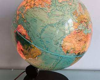 Mid-century illuminated Danish globe with interior tracking 'dot' of light (see photo #2, Scan-Globe , Denmark 1972