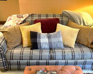 This practically new sofa is located upstairs. Please be prepared with your own labor to remove at the end of either sale day.