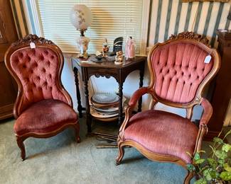 His & Hers Victorian Chairs
