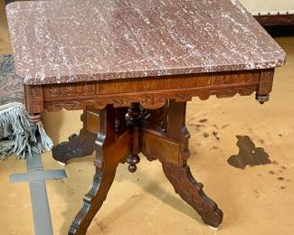 Eastlake marble top side table.