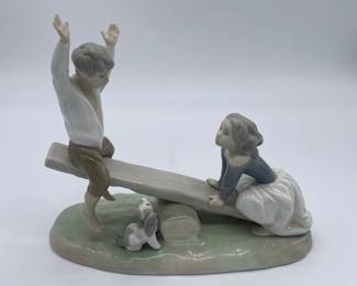 Lladro "Boy and Girl on Seesaw"