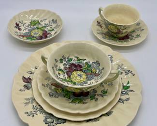 103 pieces Royal Doulton dinnerware in "Kirkwood" pattern. 