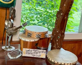 Percussion instruments.