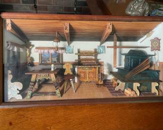 Miniature German kitchen vignette.