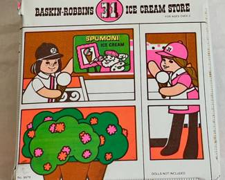 Mattel Honey Hill Bunch Baskin Robbins ice cream store play set with accessories.