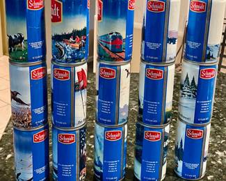 15 Vintage 1970's Schmidt scenic series empty beer cans.