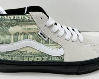 Rare Vans Supreme Dollar Bill White Skate Grosso M Sneakers, Size 29.5 (11.5), New In Box
Lot #: 1