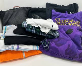 11 Men's Sweatshirts & Long Sleeve T-Shirts & Flannel Pants By Polo, Nike, Puma, The Lakers & More, Sizes S-M
Lot #: 71