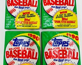 4 Packs 1990 Topps Baseball Cards, Unopened
Lot #: 96