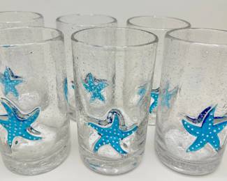 Set Of Six Starfish Seeded Drinking Glasses, Purchased At The Breakers Hotel Palm Beach, Florida
Lot #: 14