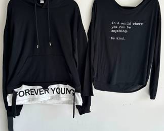 Rare Forever Young Hoodie & Be Kind T-Shirt By Om & Ah, London, Size Medium
Lot #: 27