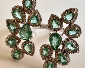 14K Gold 6.75ctw Natural Colombian Emerald & Diamond Classic Split Ring, Size 6 (See Last Photos Description)
Lot #: 4