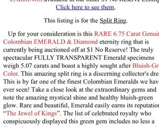 14K Gold 6.75ctw Natural Colombian Emerald & Diamond Classic Split Ring, Size 6 (See Last Photos Description)
Lot #: 4