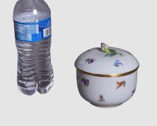 4. Meissen Porcelain Lidded Bowl with HandPainted Flowers from