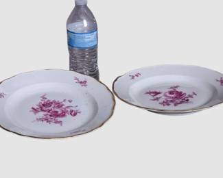14. Two 2 Pink and White Meissen Porcelain Plates