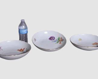 17. Three 3 Meissen Porcelain Bowls